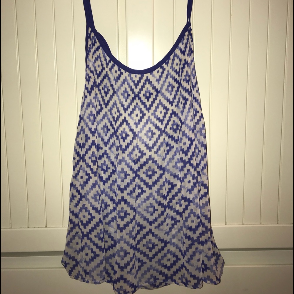 Blue patterned tank top